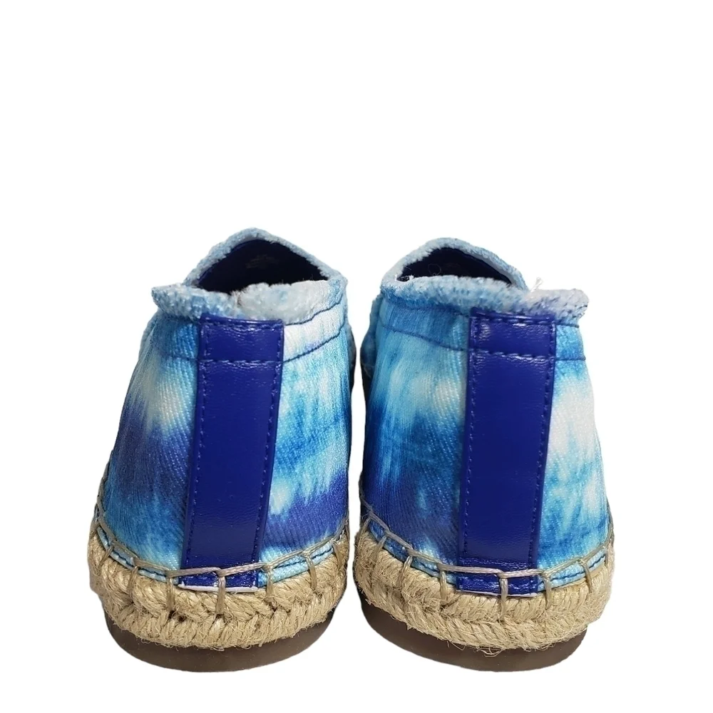 Nine West Maybe Medium Blue Fabric Espadrille Flats Sz 7.5M